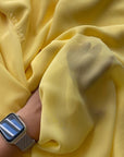 Yellow Chiffon Fabric By The Yard , Yellow Bridal Fabric, Bridal Chiffon, Sheer Fabric Light Weight Yellow Chiffon Fabric for Dress Veil - from Gala Textile