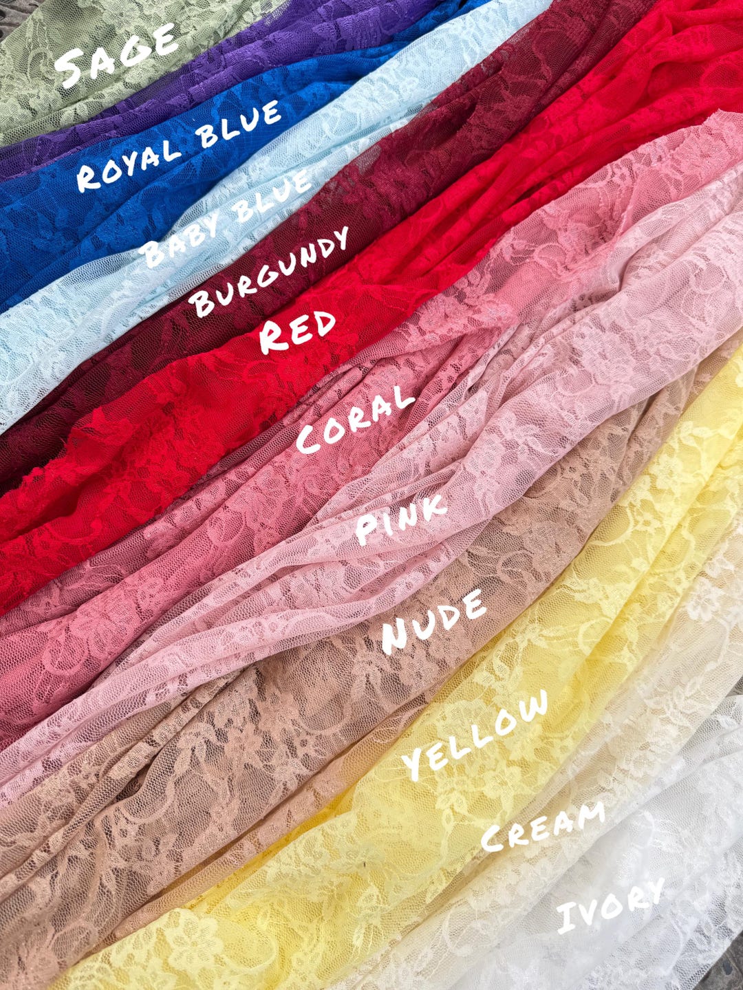 Floral Stretch Lace Fabric by the Yard