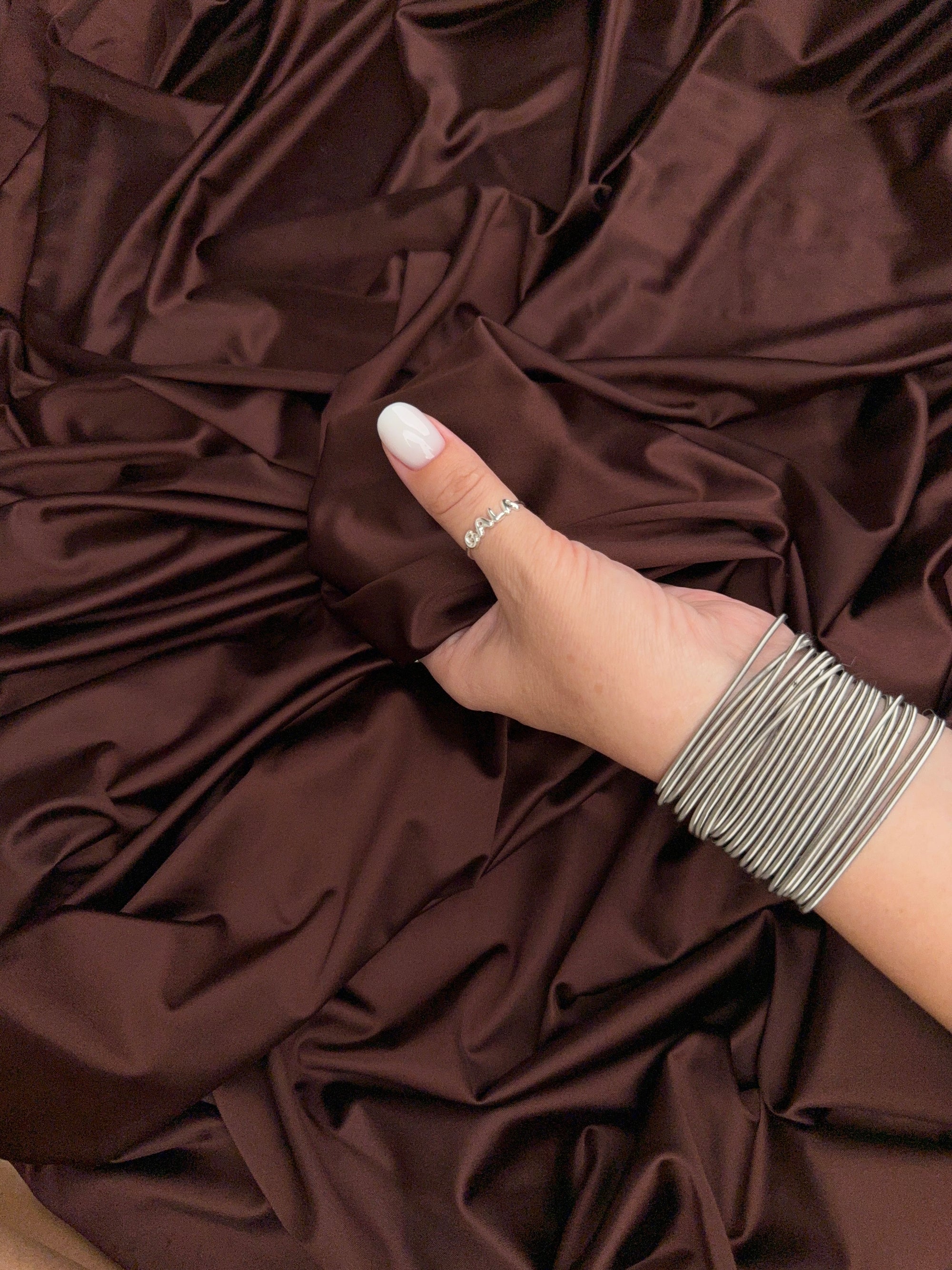 Brown Shiny Milliskin Nylon Spandex Fabric | 4-Way Stretch | By the Yard