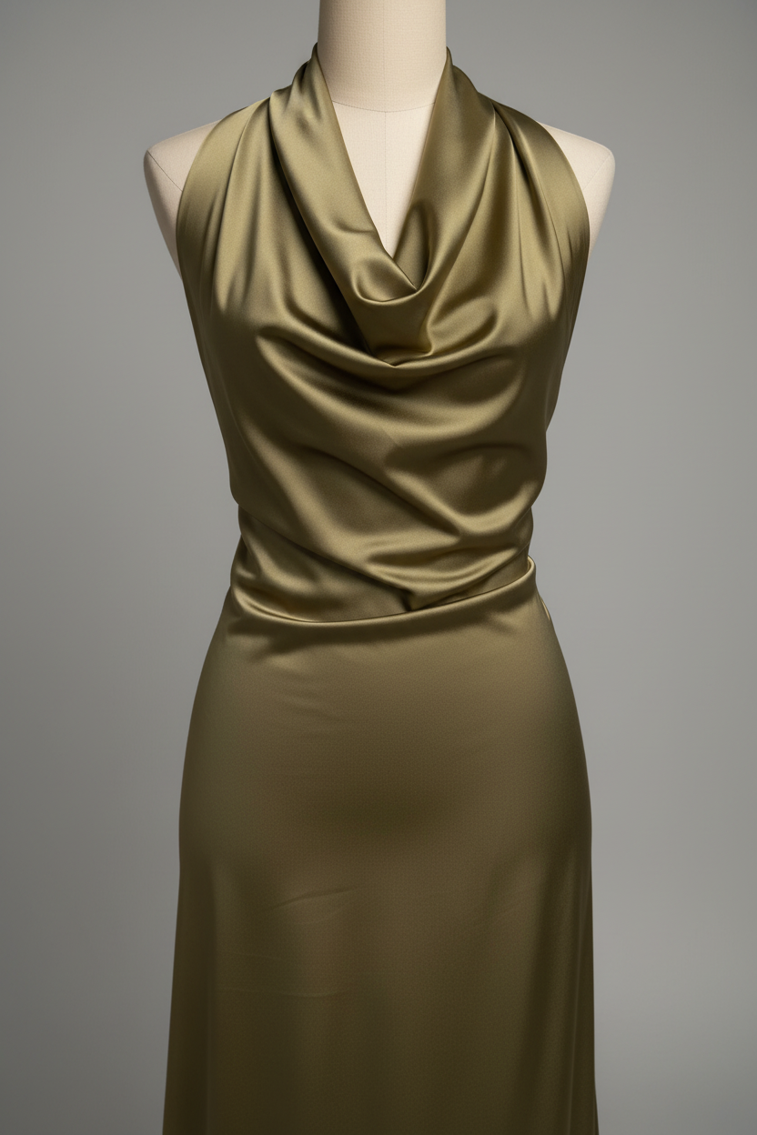 Olive Shiny Milliskin Nylon Spandex Fabric | 4-Way Stretch | By the Yard