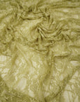 Moss Green Floral Stretch Lace Fabric by the Yard