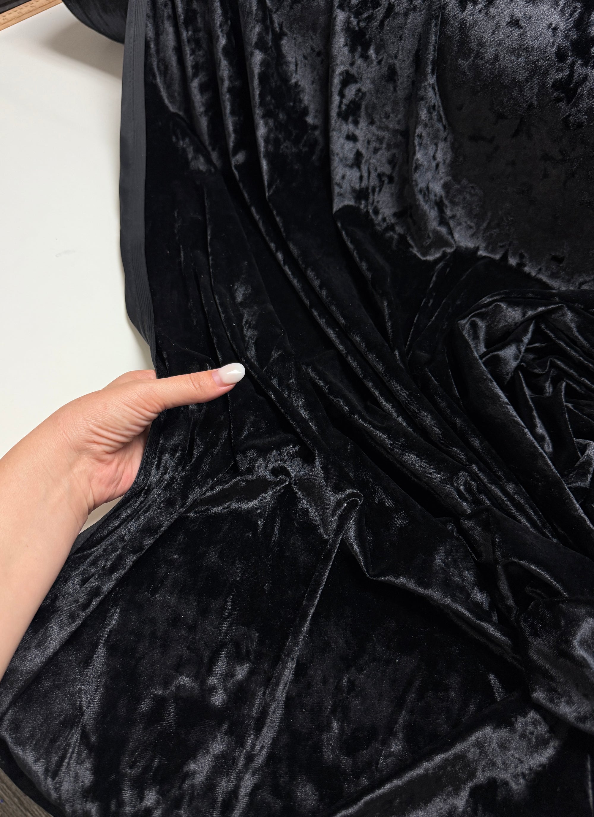 Black Crushed Velvet Fabric