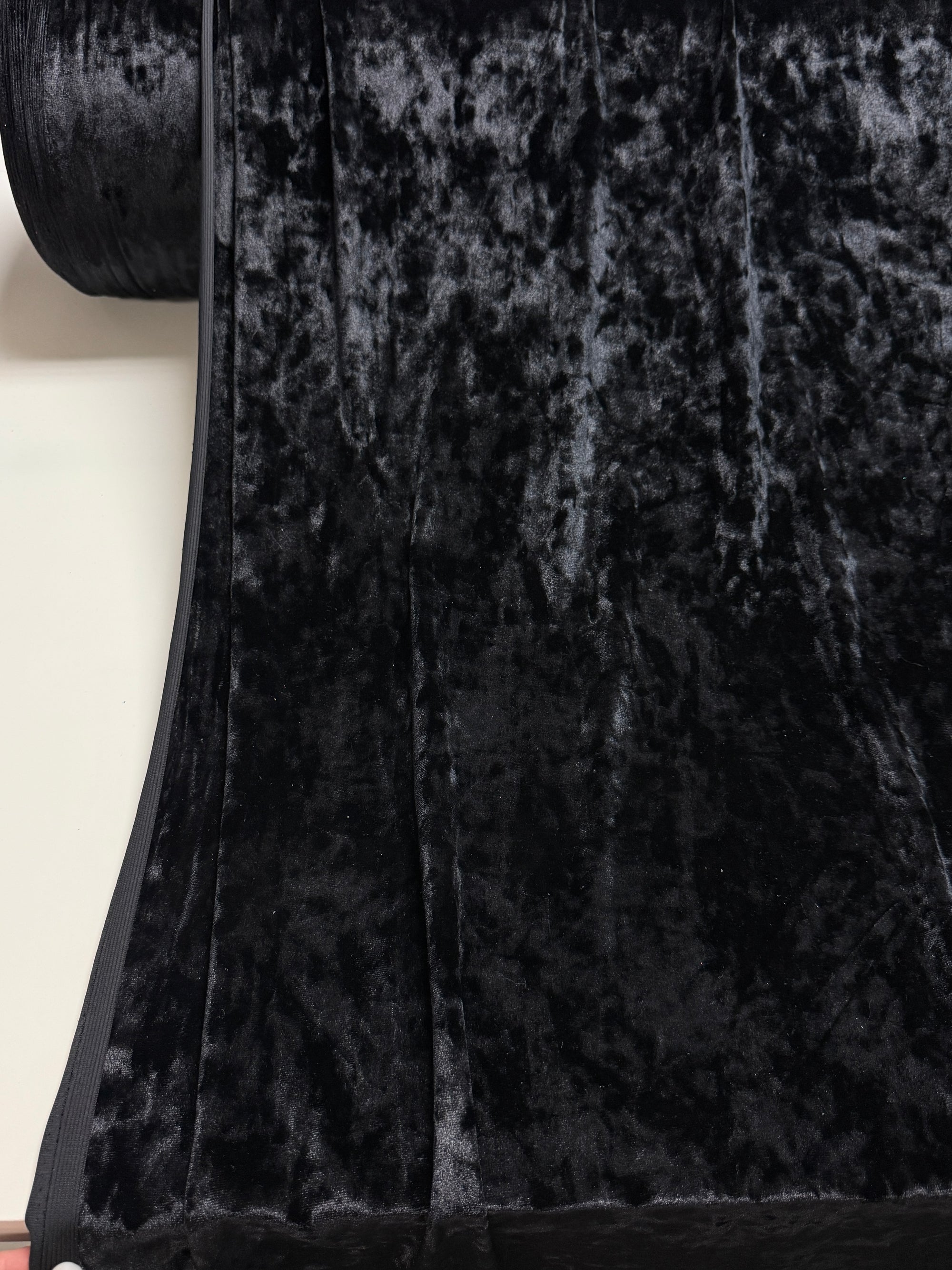Black Crushed Velvet Fabric
