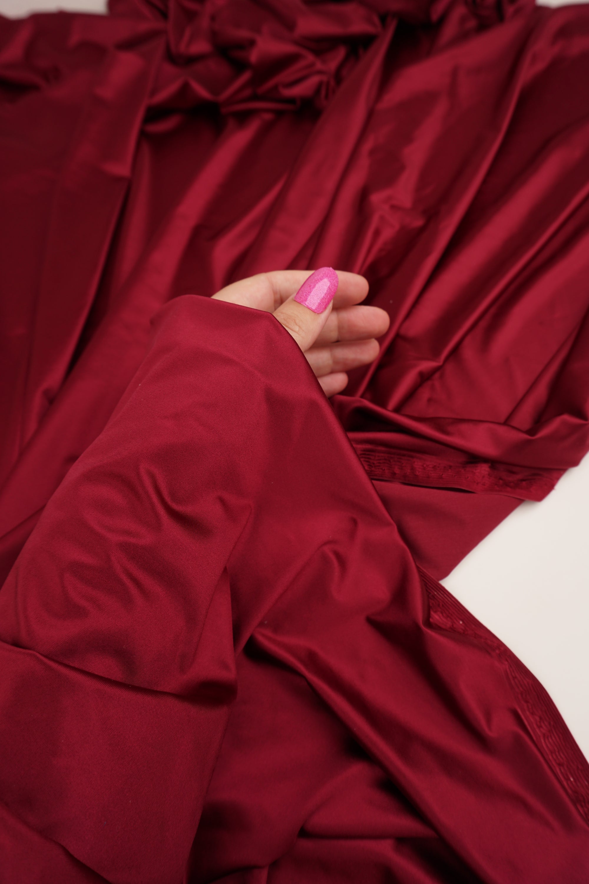 Burgundy Nylon Spandex Fabric by the Yard - Shiny 4-Way Stretch 80/20
