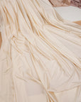 Cream Shiny Milliskin Nylon Spandex Fabric | 4-Way Stretch | By the Yard