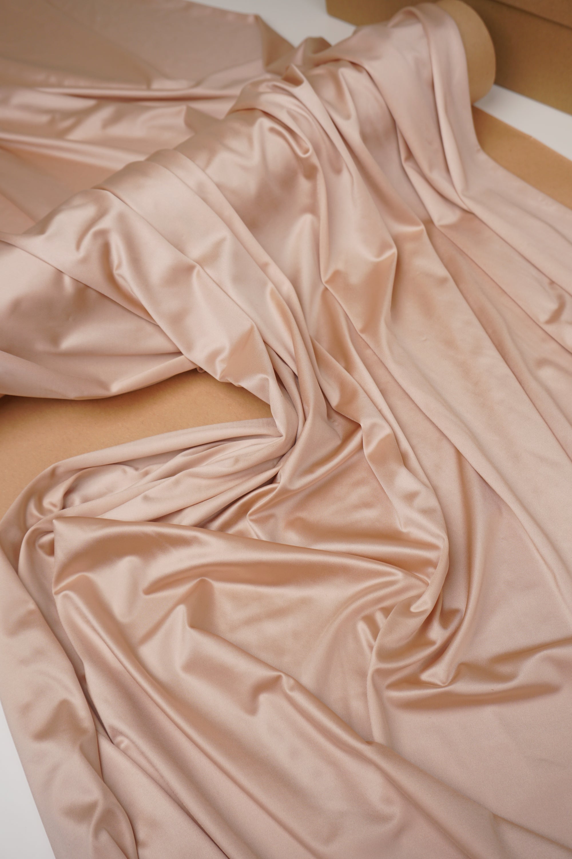 Taupe Shiny Milliskin Nylon Spandex Fabric | 4-Way Stretch | By the Yard