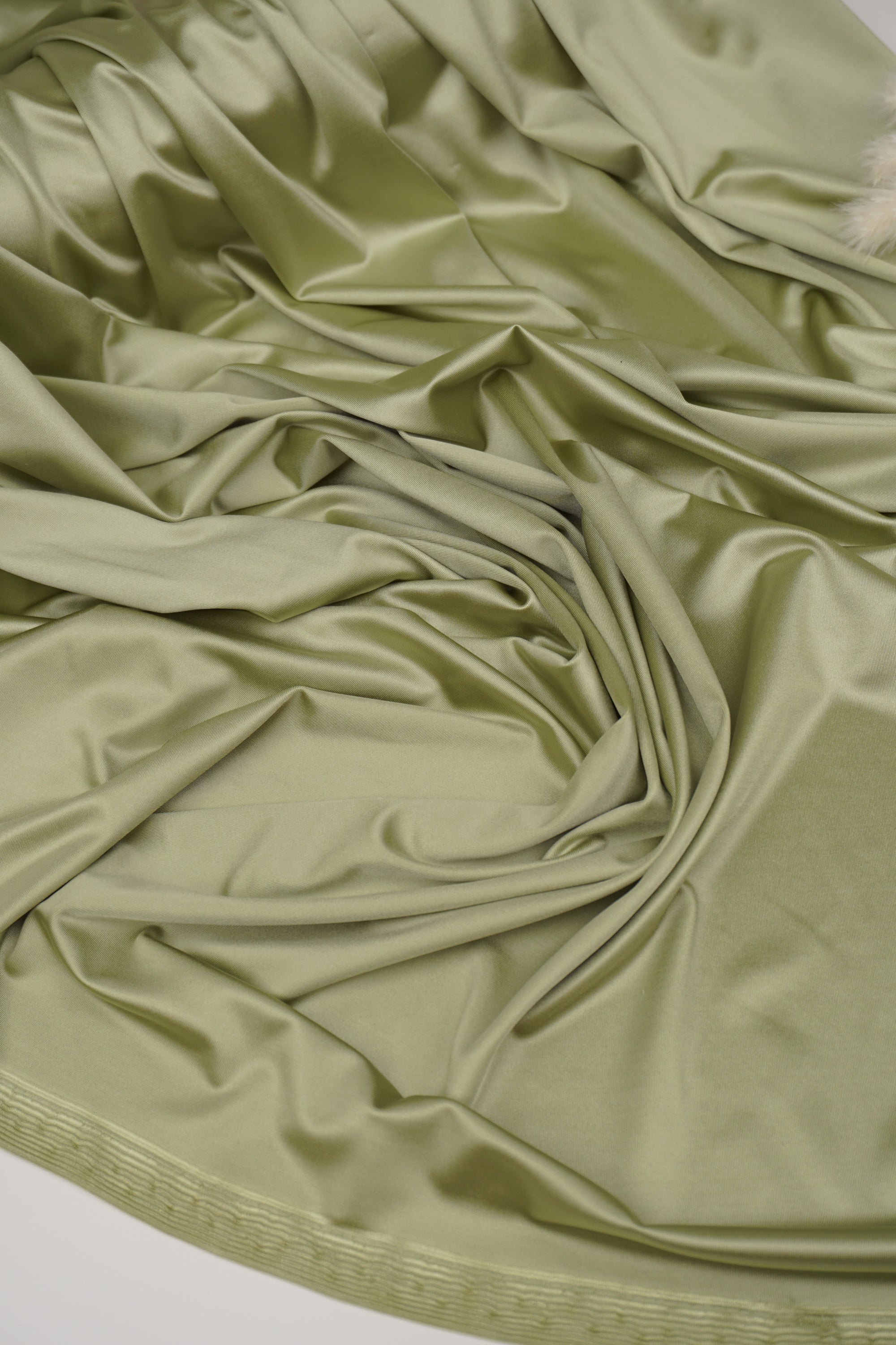 Sage Green Shiny Nylon Spandex Fabric - 4-Way Stretch