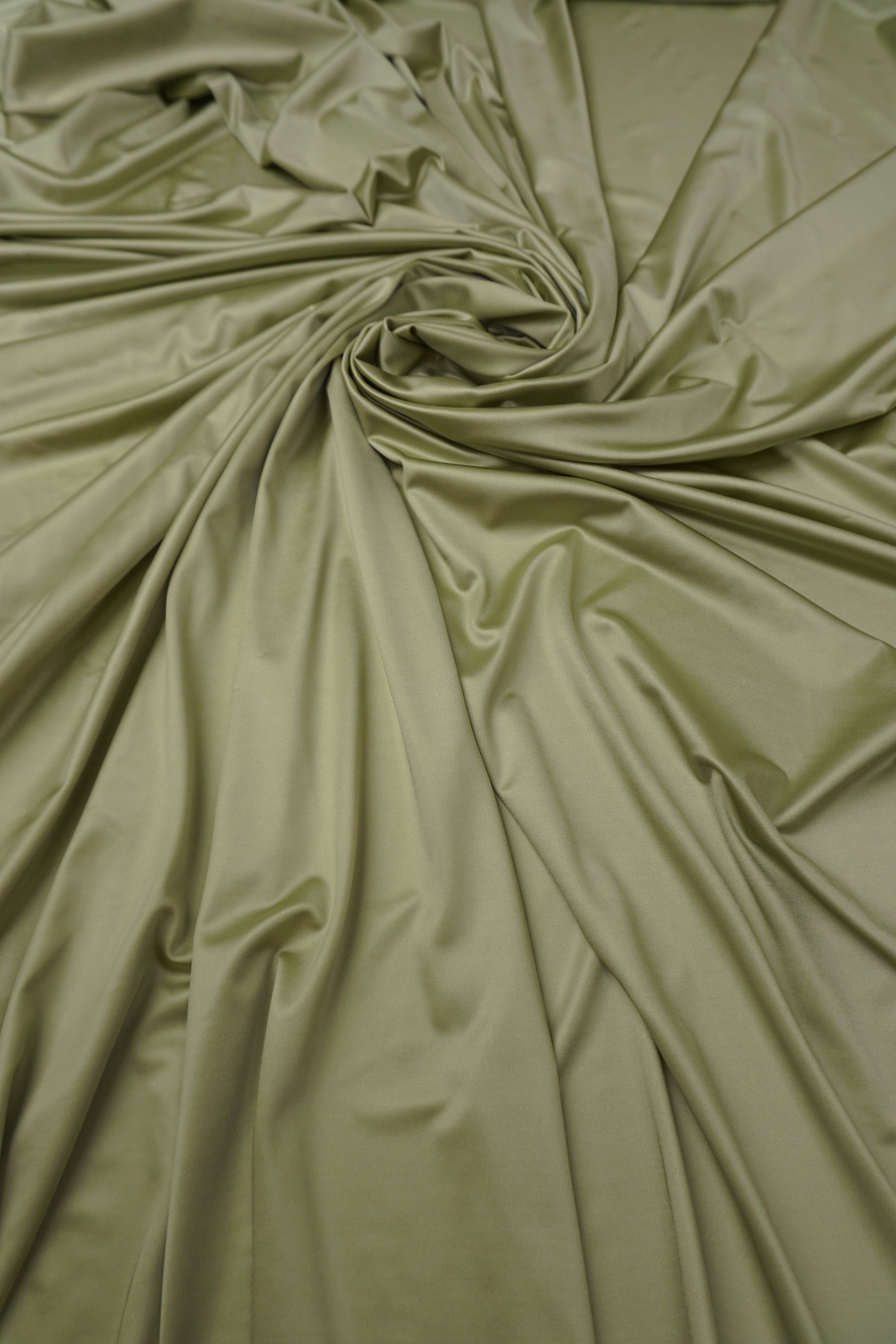 Sage Green Shiny Nylon Spandex Fabric - 4-Way Stretch