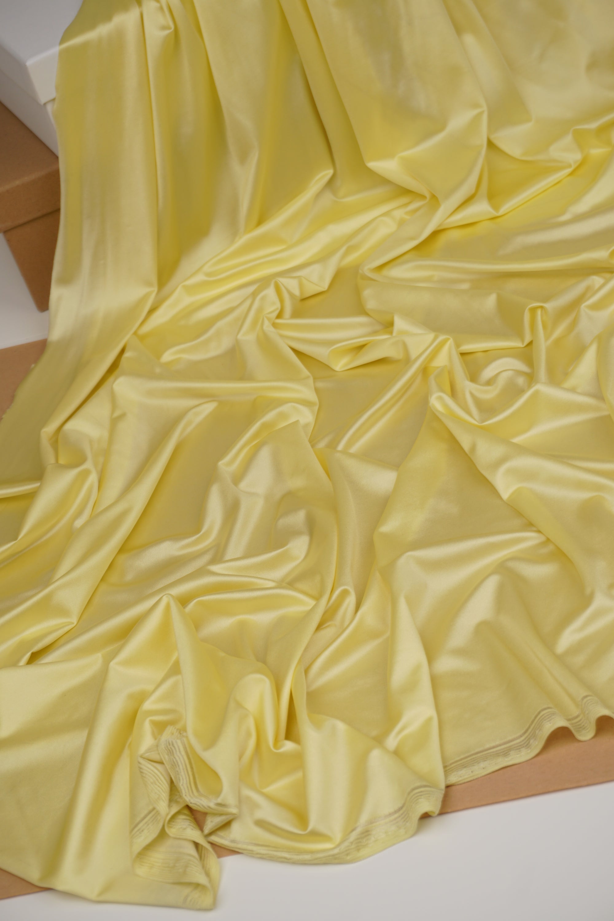 Butter Yellow Shiny Milliskin Nylon Spandex Fabric 4-Way Stretch
