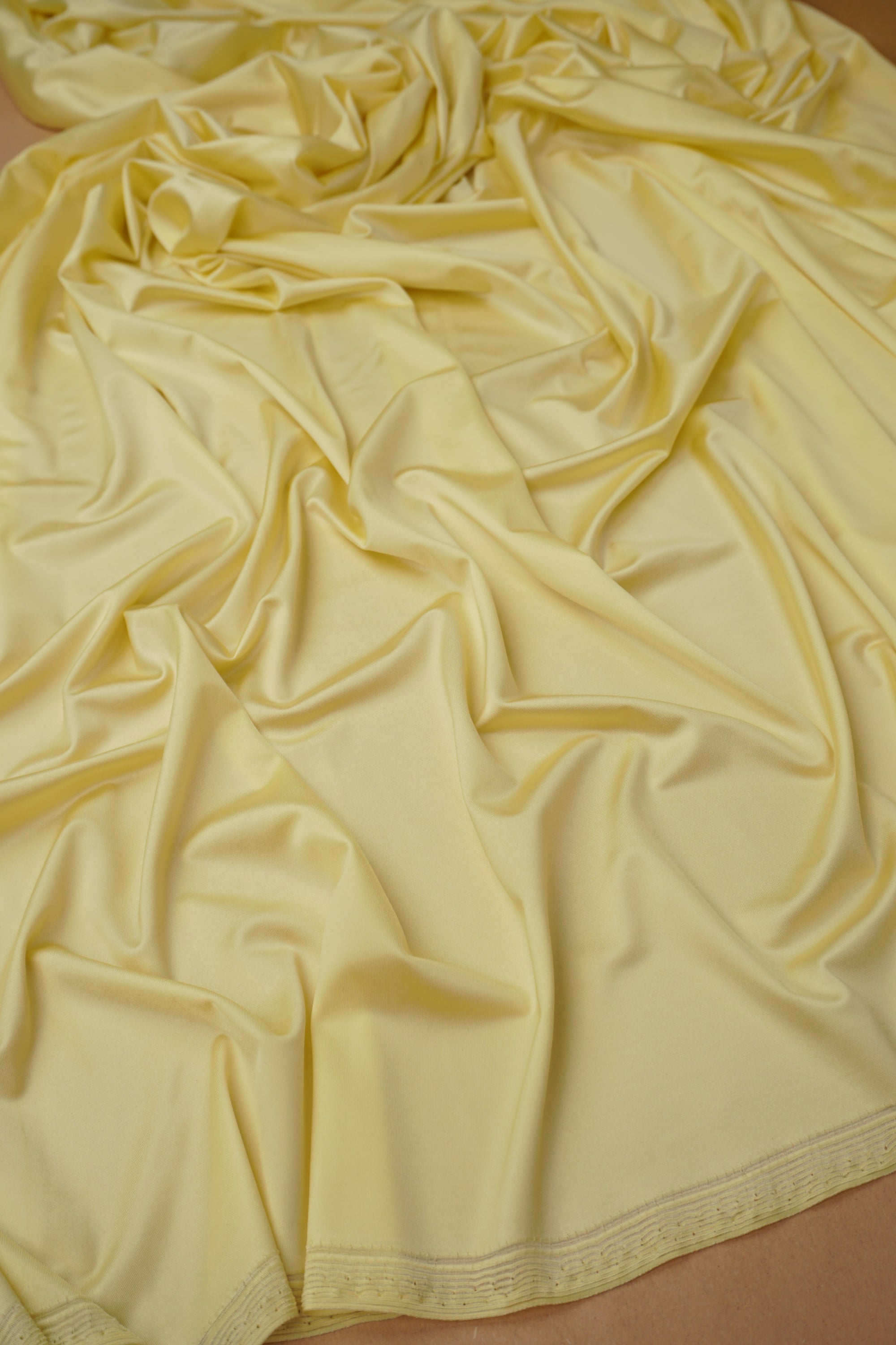 Butter Yellow Shiny Milliskin Nylon Spandex Fabric 4-Way Stretch
