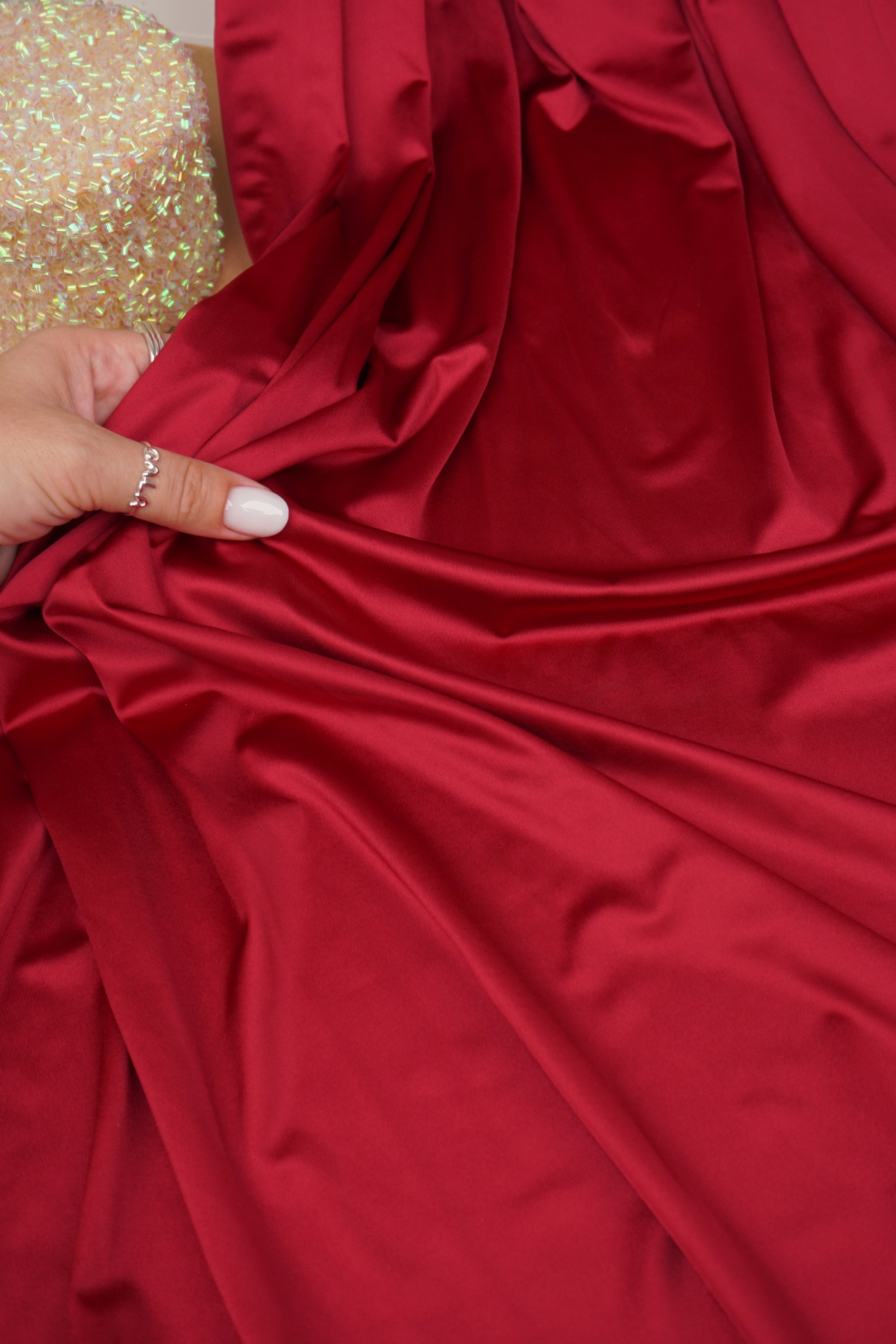 Red Shiny Milliskin Nylon Spandex Fabric | 4-Way Stretch | By the Yard