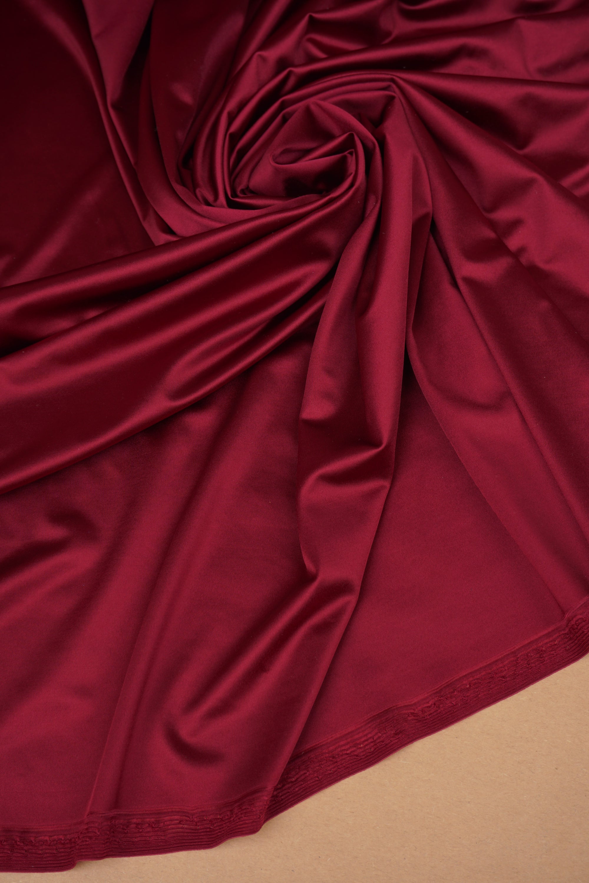 Burgundy Nylon Spandex Fabric by the Yard - Shiny 4-Way Stretch 80/20