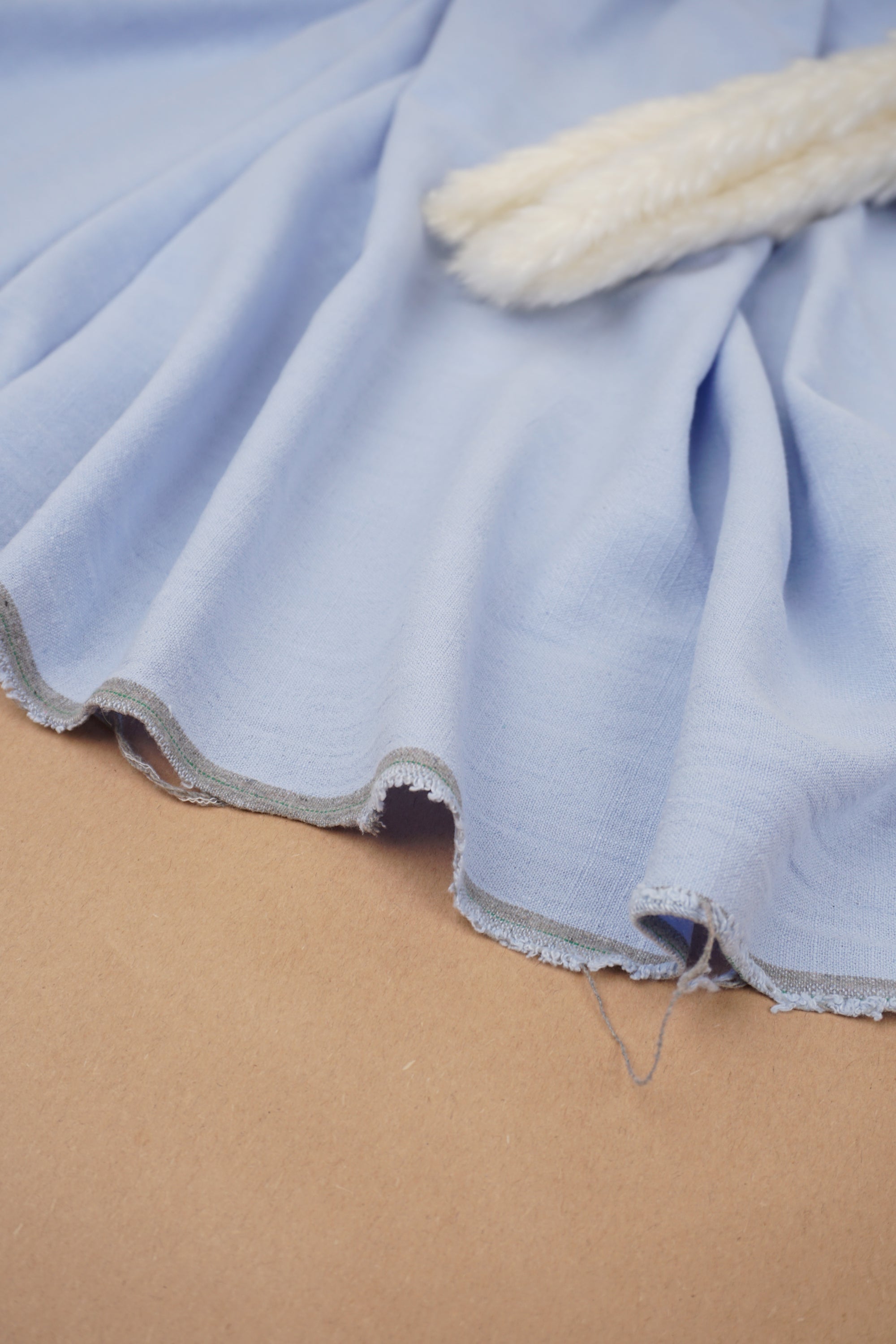 Baby Blue Washed Linen Rayon Fabric