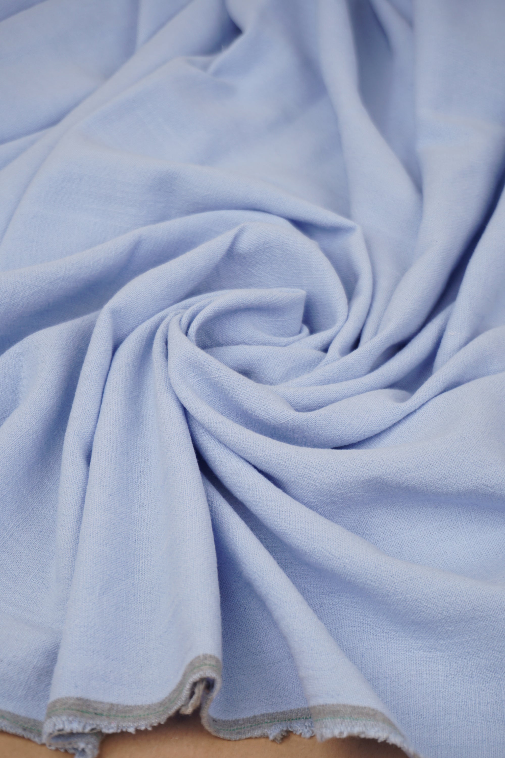 Baby Blue Washed Linen Rayon Fabric