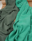 Kelly Green Washed Linen Rayon Fabric