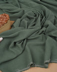 Hunter Green Washed Linen Rayon Fabric