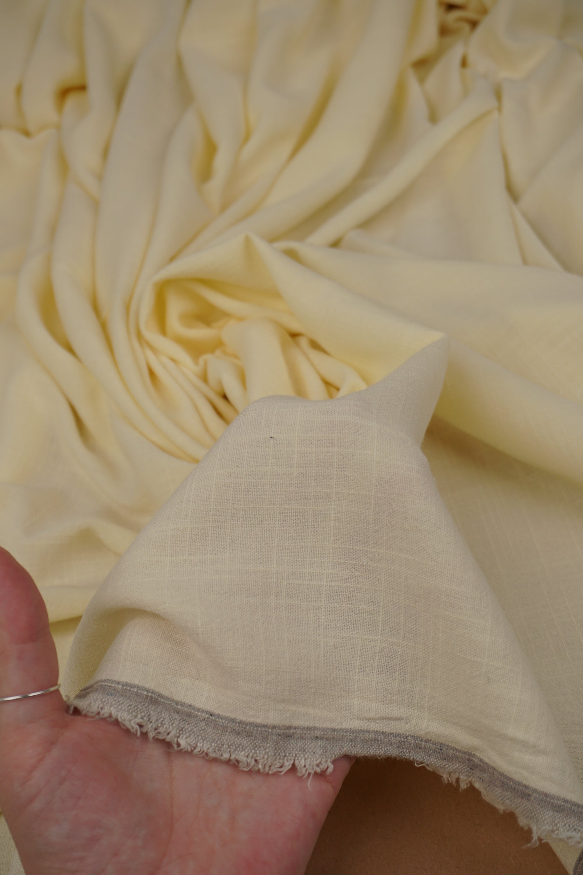 Butter Yellow Washed Linen Rayon Fabric