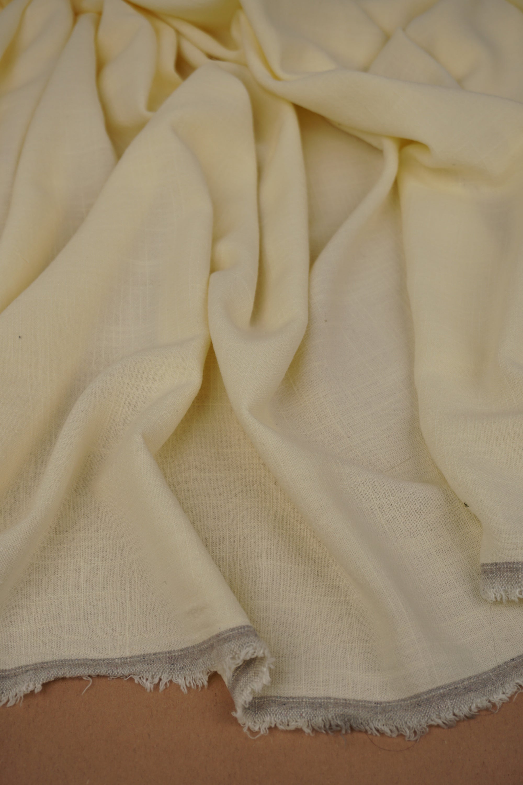 Butter Yellow Washed Linen Rayon Fabric