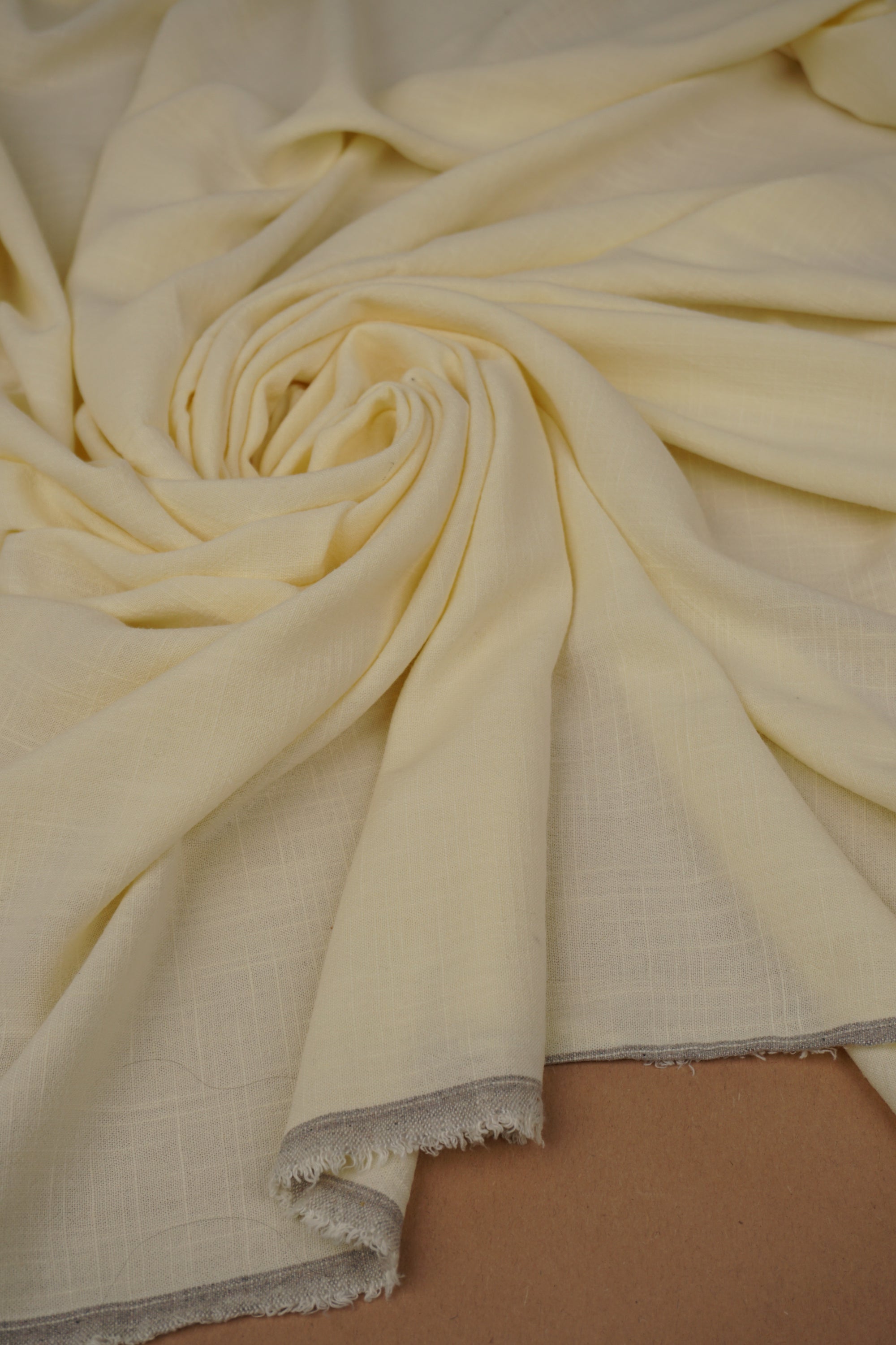 Butter Yellow Washed Linen Rayon Fabric