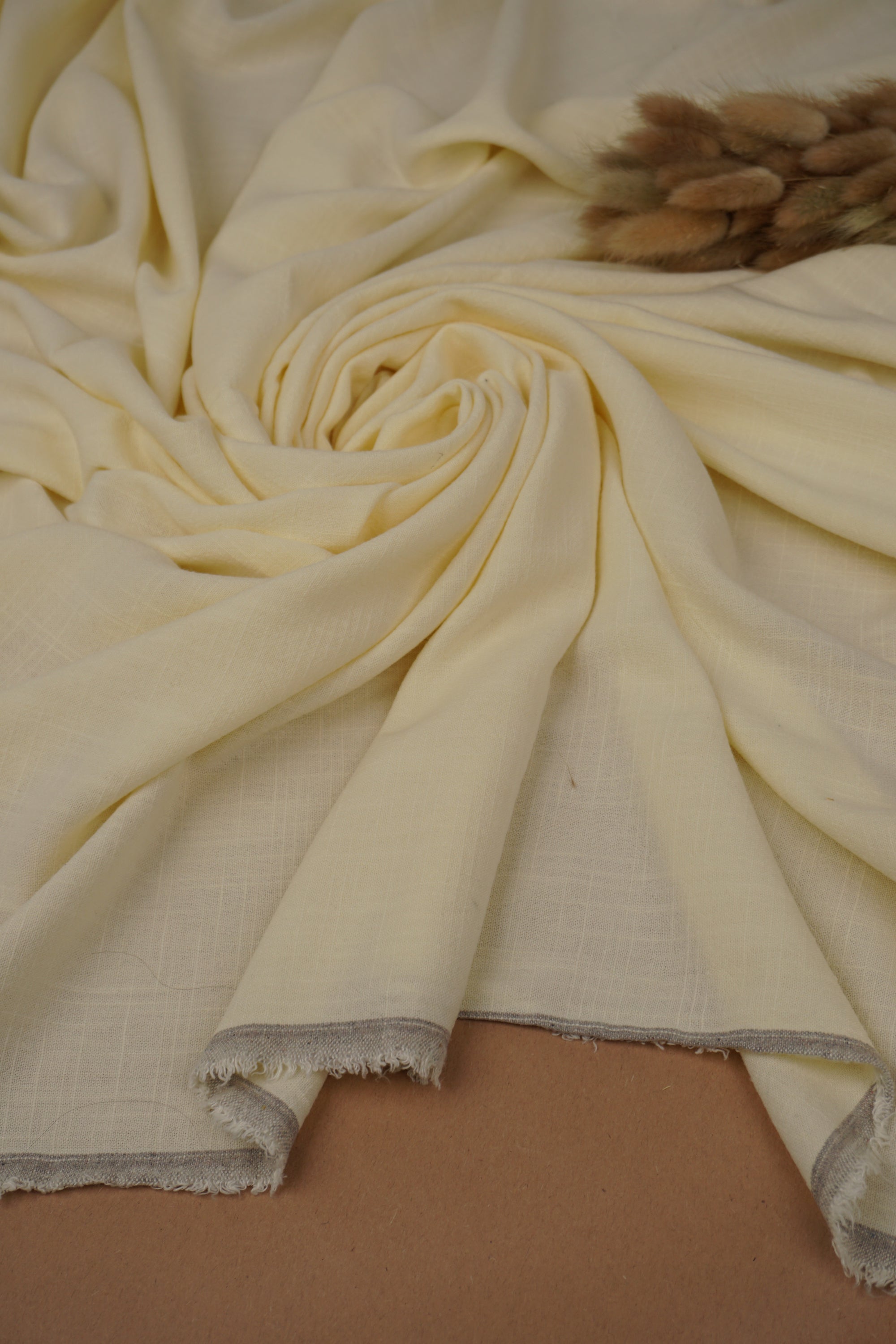 Butter Yellow Washed Linen Rayon Fabric