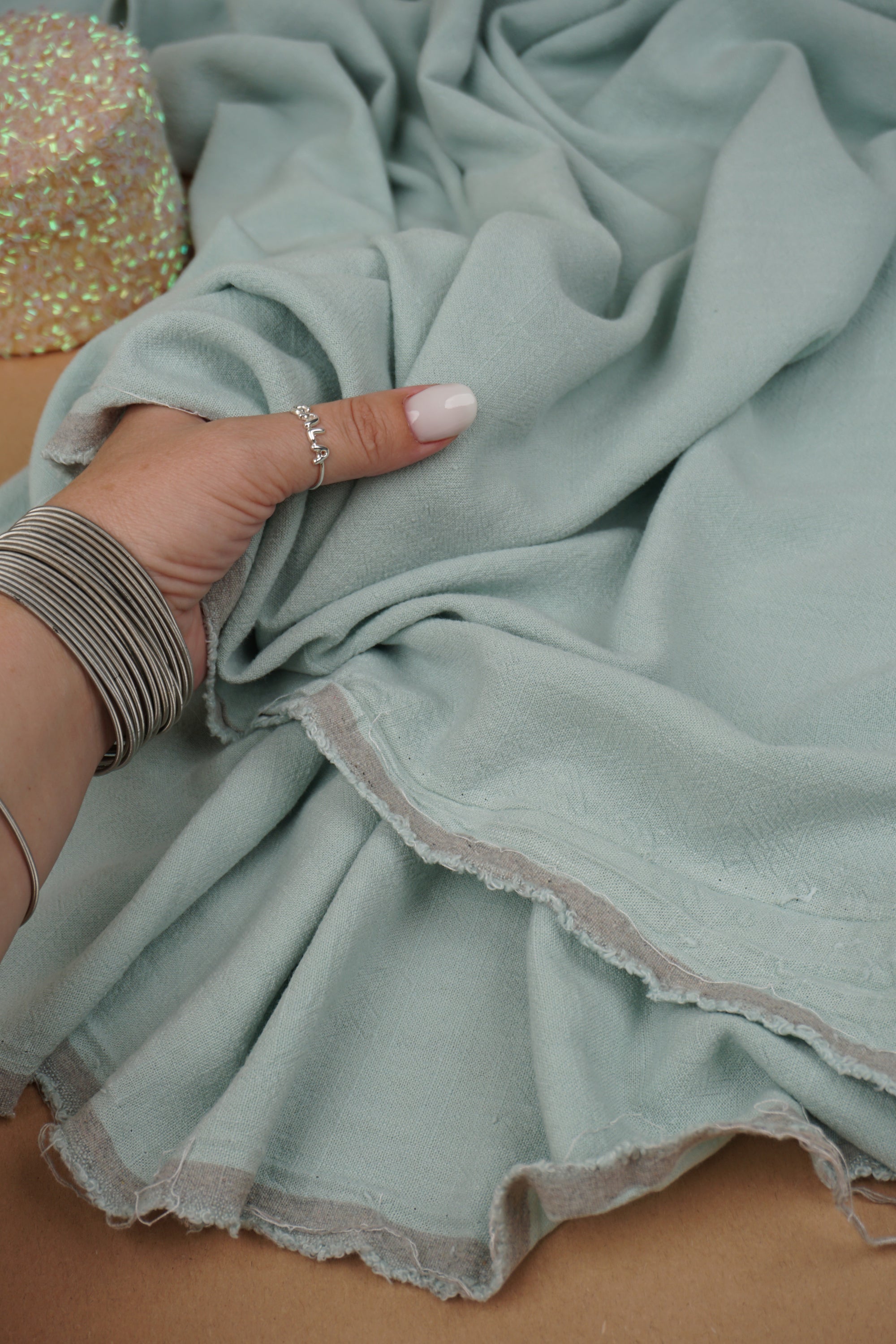Harbor Grey Washed Linen Rayon Fabric