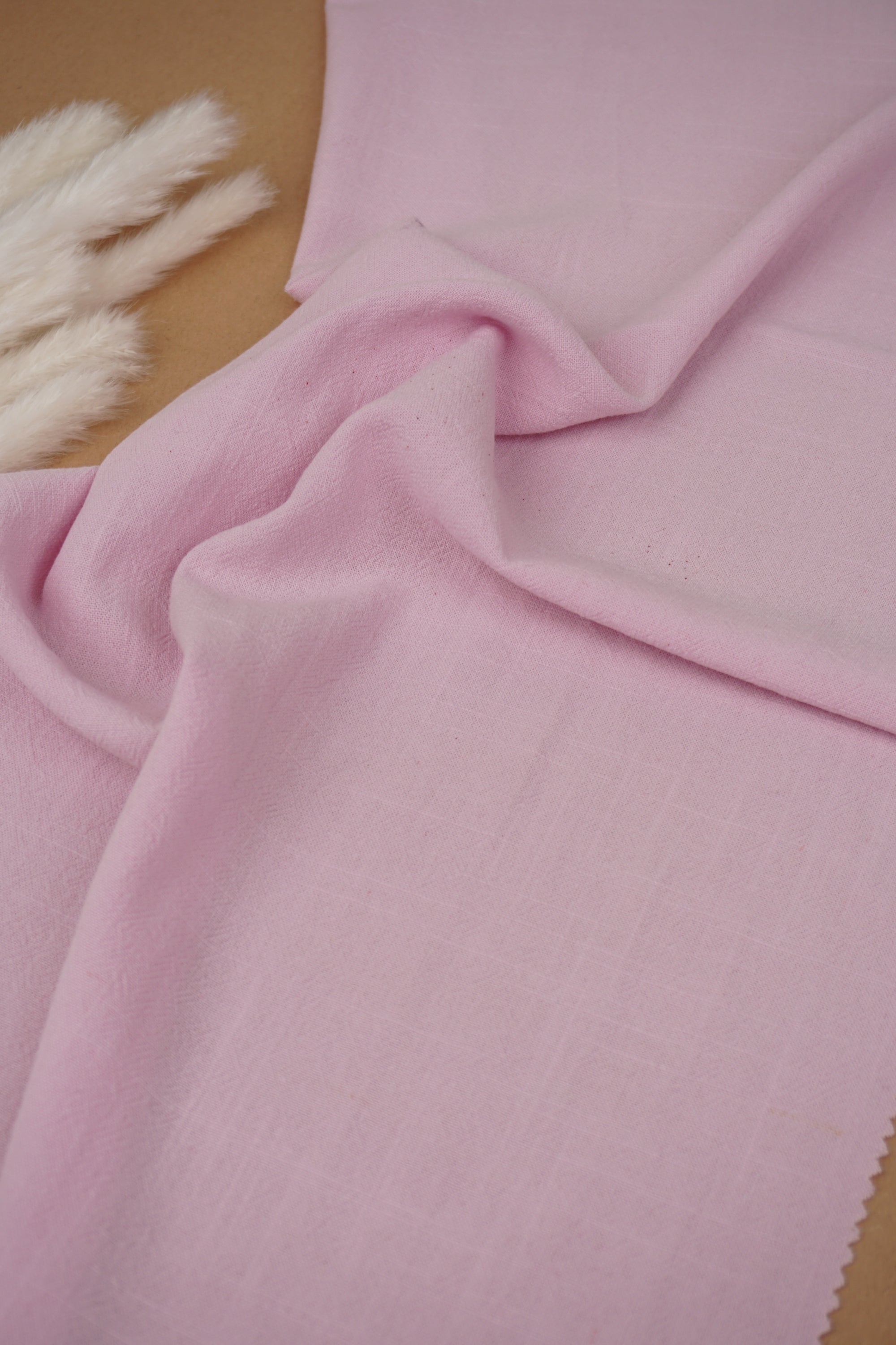 Dust Pink Washed Linen Rayon Fabric