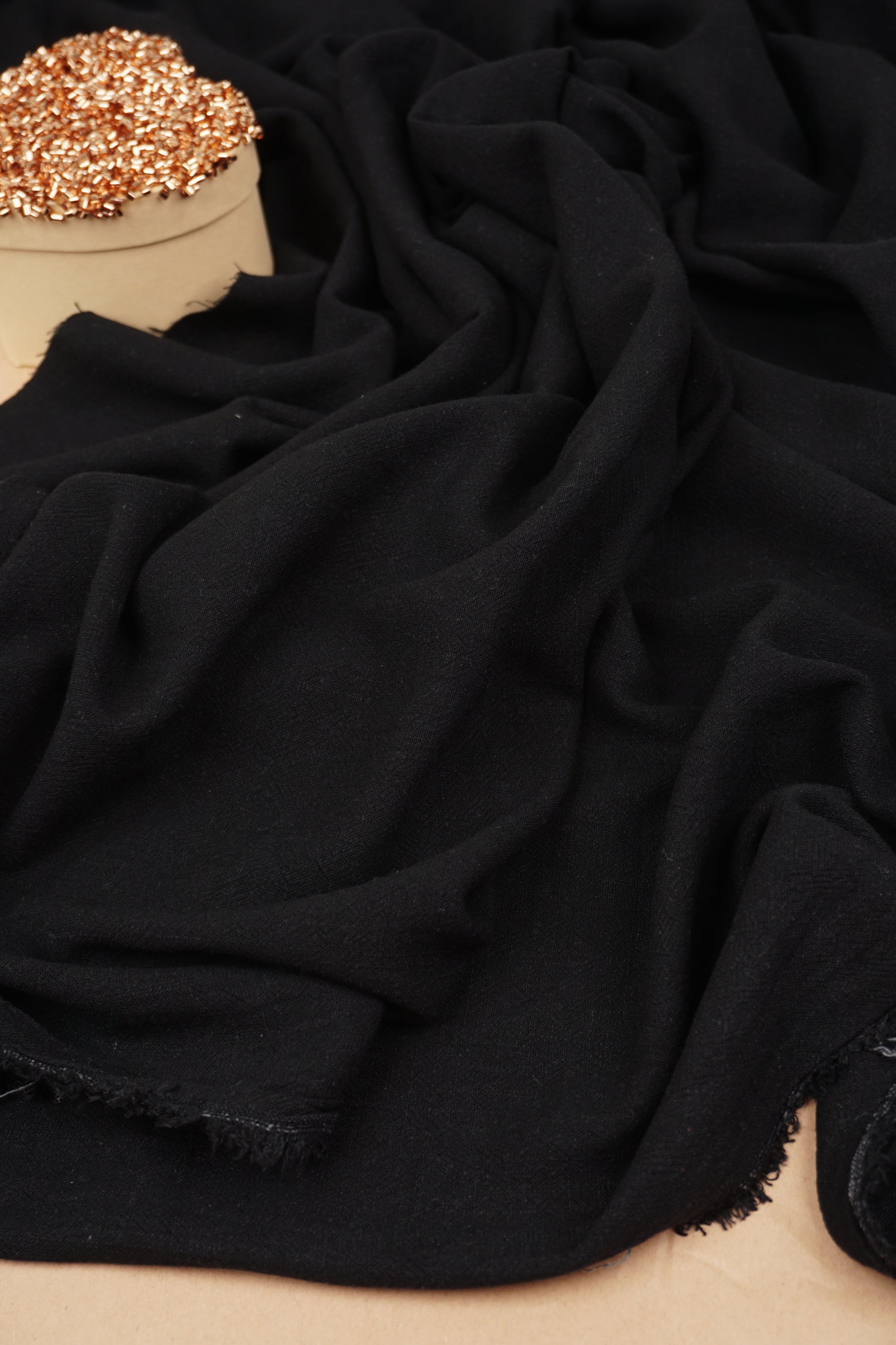 Black Washed Linen Rayon Fabric