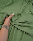 Moss Green Washed Linen Rayon Fabric