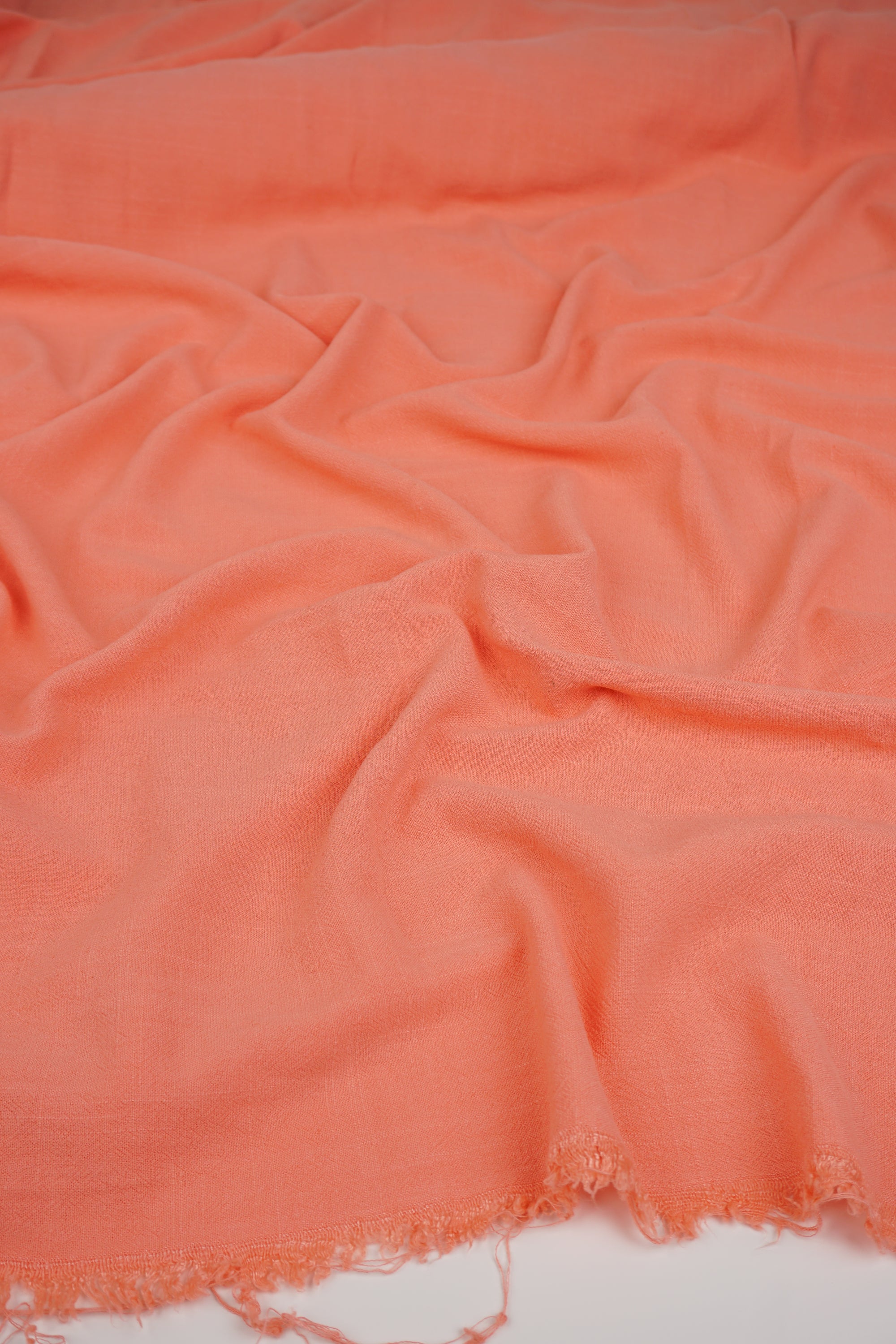 Coral Washed Linen Rayon Fabric