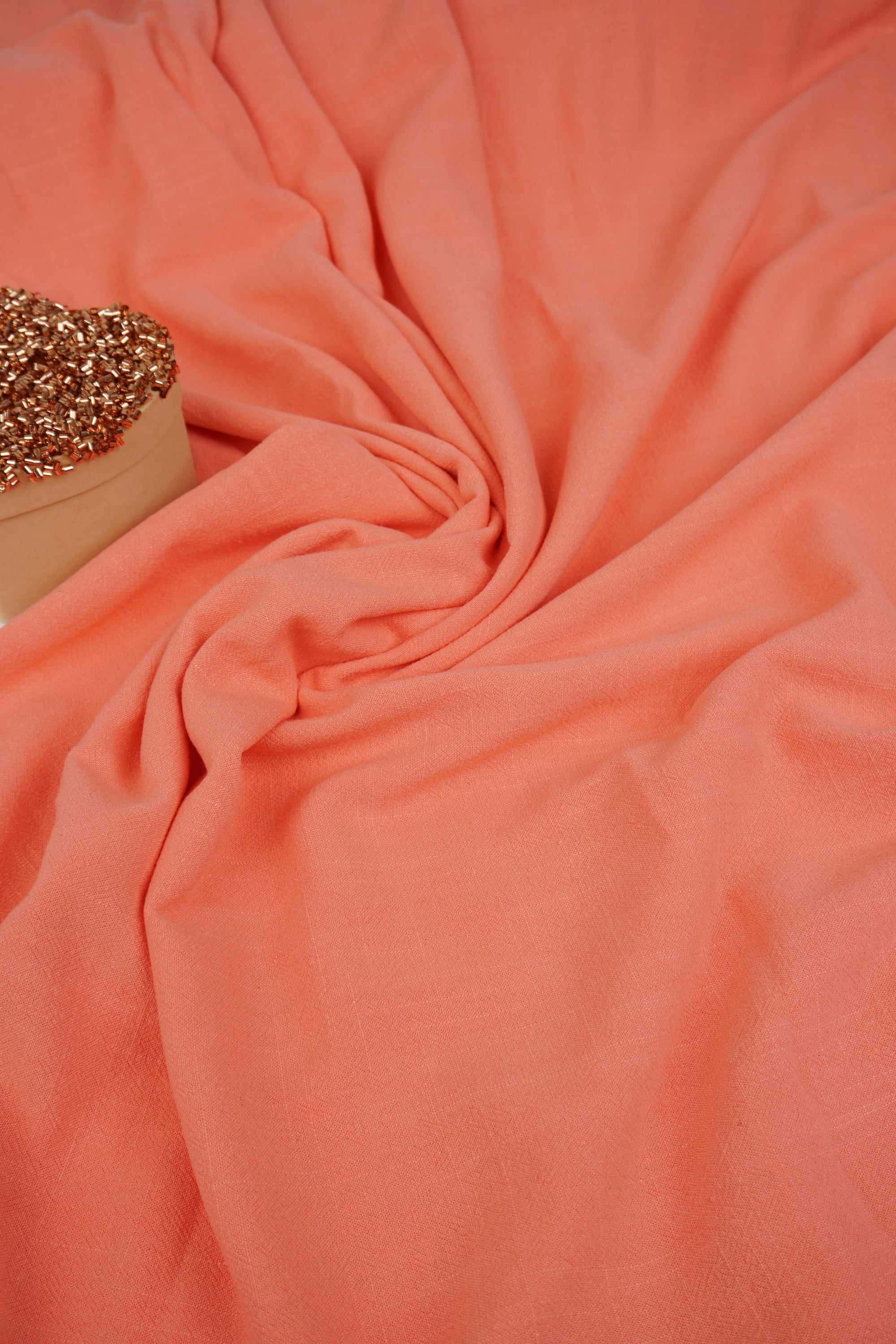 Coral Washed Linen Rayon Fabric