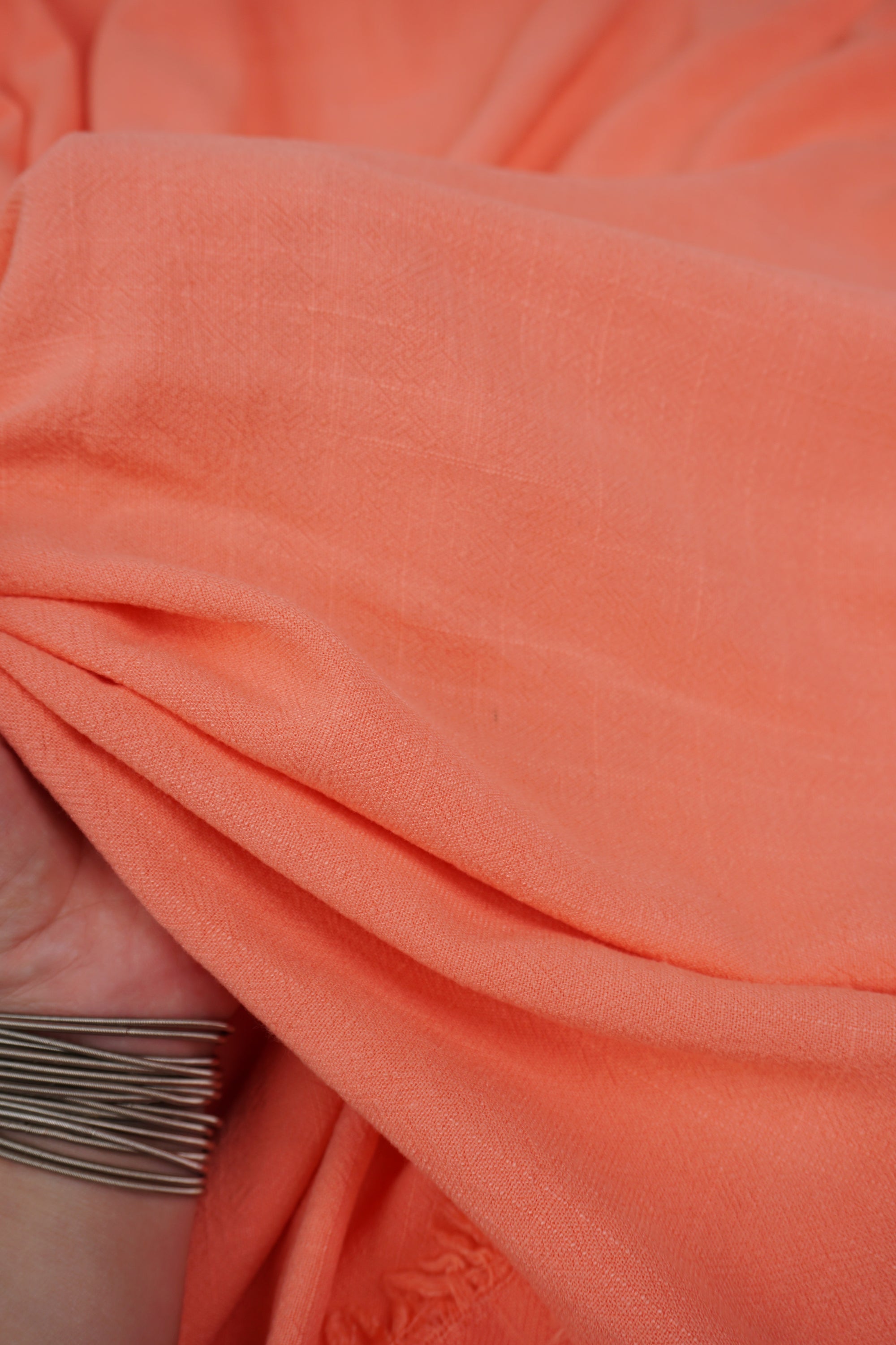 Coral Washed Linen Rayon Fabric
