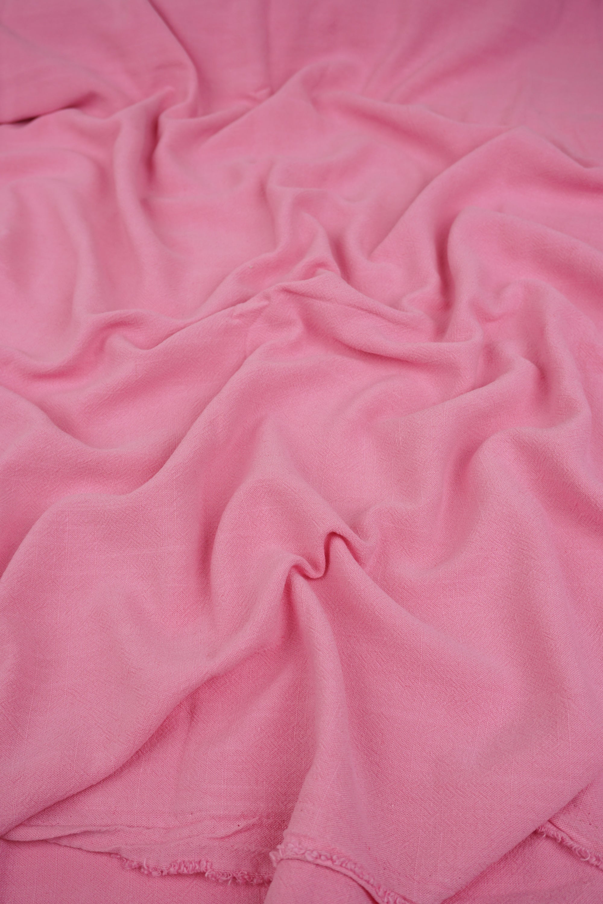 Rosebloom Pink Washed Linen Rayon Fabric