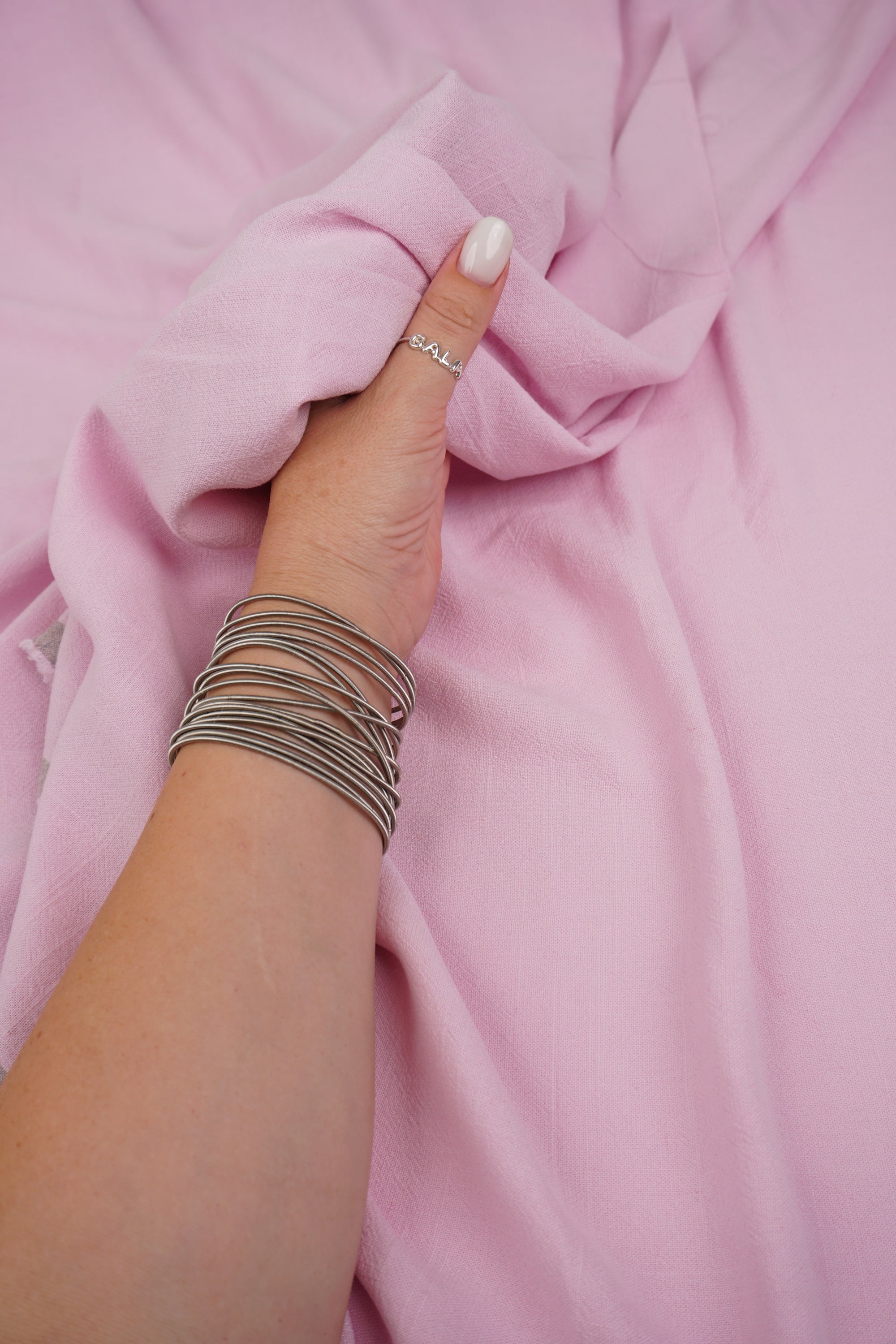 Dust Pink Washed Linen Rayon Fabric