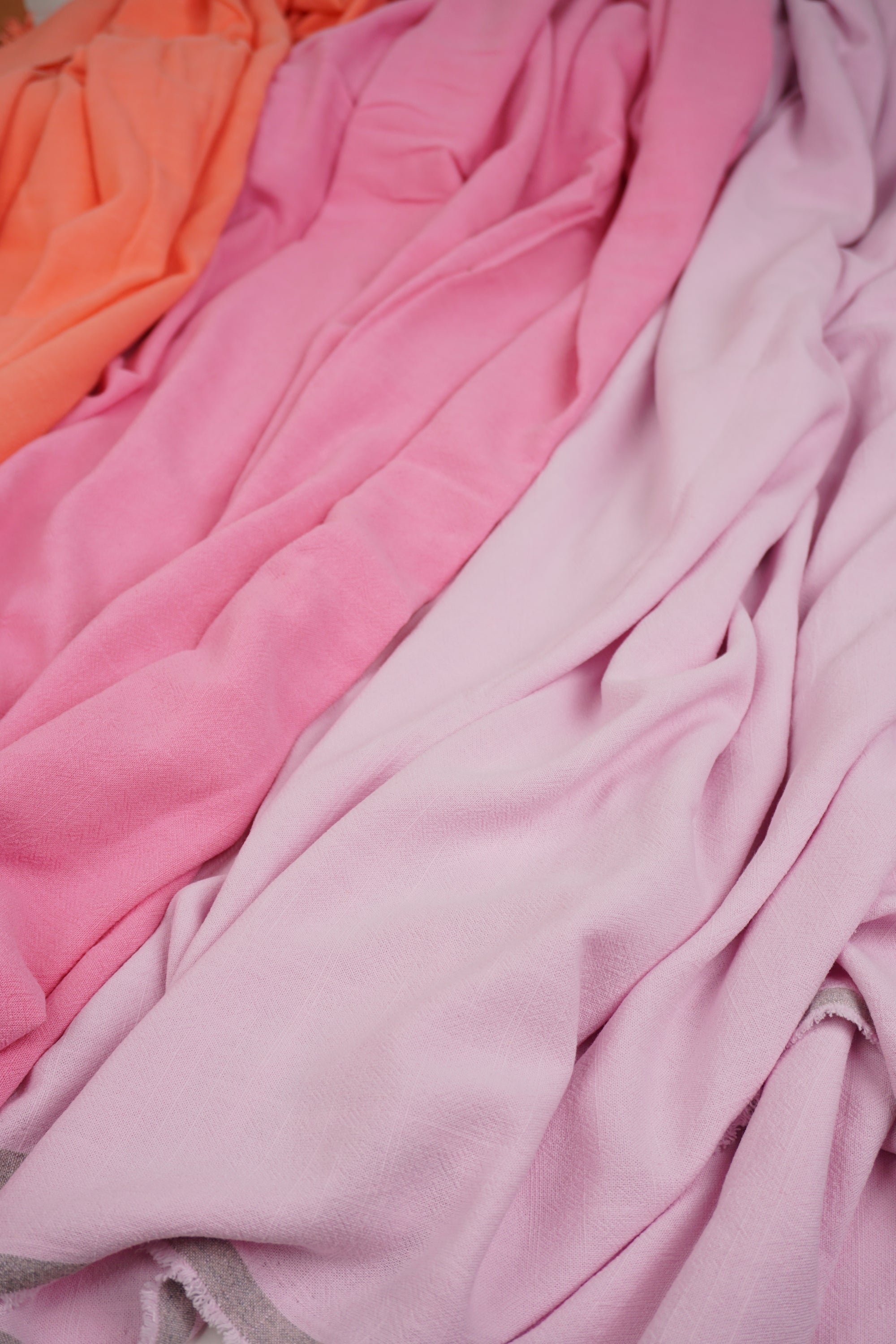 Coral Washed Linen Rayon Fabric