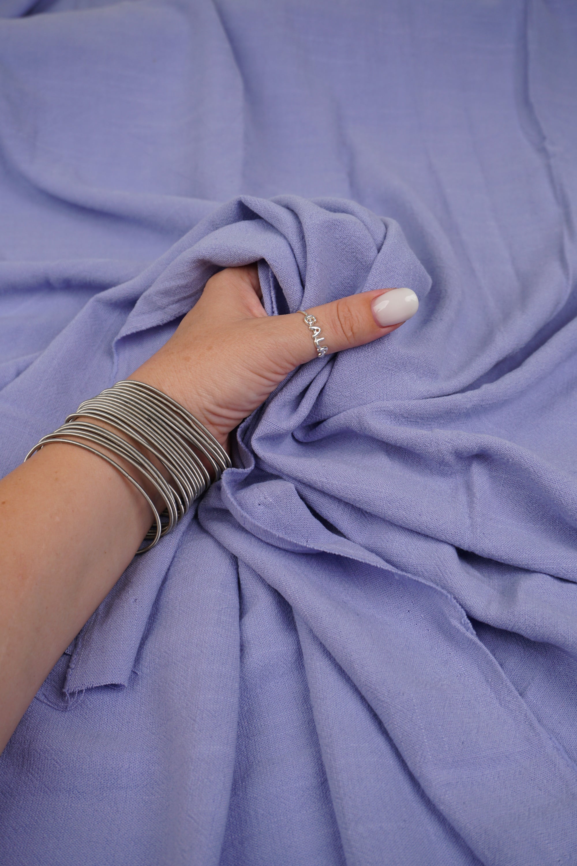 Lavender Mist Washed Linen Rayon Fabric