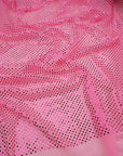 Pink 3mm Confetti Dot Sequin Fabric | Metallic Mesh Sparkle | By the Yard
