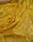 Gold 3mm Confetti Dot Sequin Fabric Metallic Mesh Sparkle By the Yard