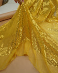 Gold 3mm Confetti Dot Sequin Fabric Metallic Mesh Sparkle By the Yard