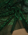 Emerald 3mm Confetti Dot Sequin Fabric | Metallic Mesh Sparkle | By the Yard