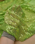 Lime 3mm Confetti Dot Sequin Fabric | Metallic Mesh Sparkle | By the Yard
