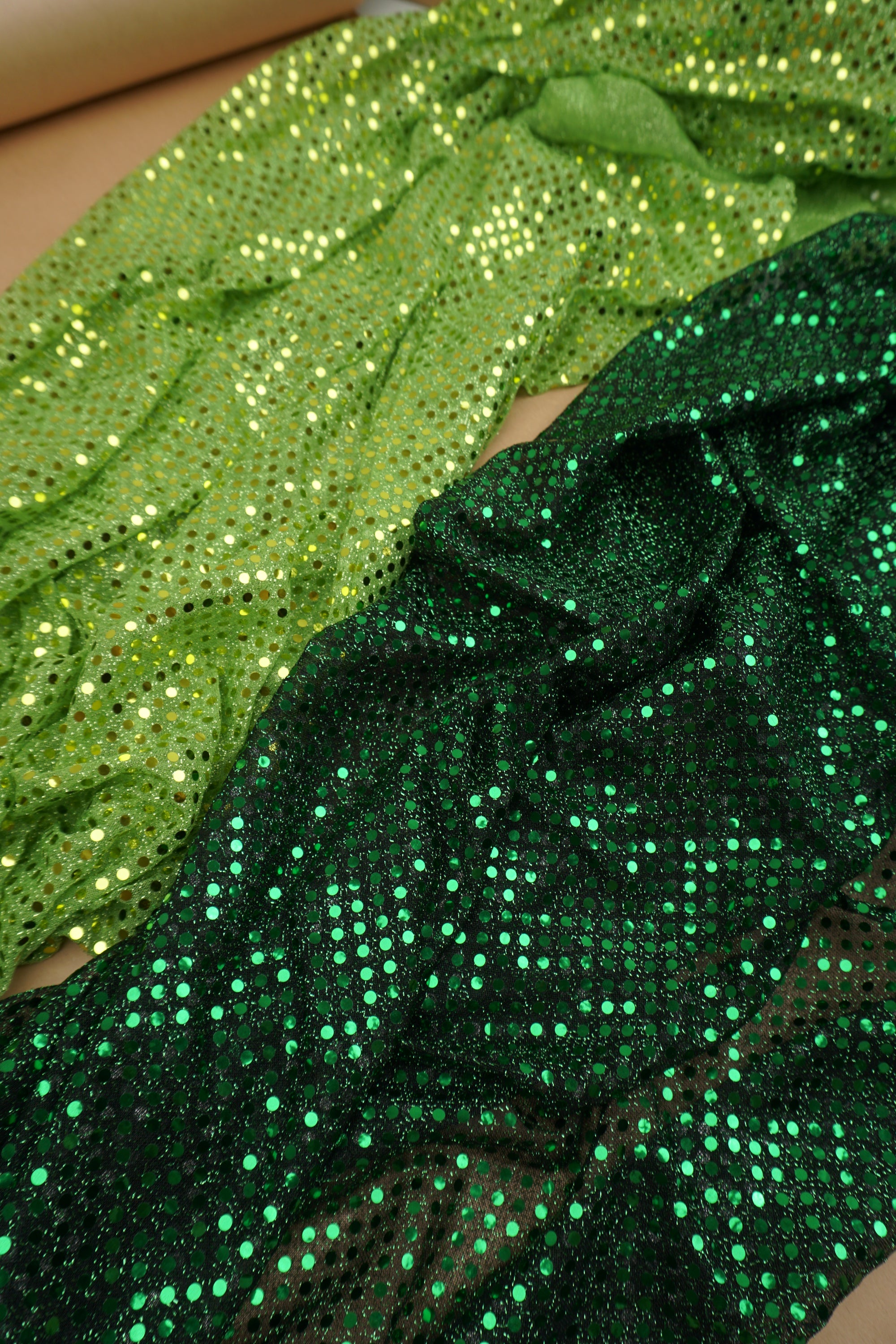 Emerald 3mm Confetti Dot Sequin Fabric | Metallic Mesh Sparkle | By the Yard