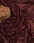 Burgundy 3mm Confetti Dot Sequin Fabric | Metallic Mesh Sparkle | By the Yard