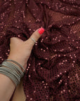 Burgundy 3mm Confetti Dot Sequin Fabric | Metallic Mesh Sparkle | By the Yard