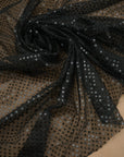 Black Sequin Fabric by the Yard | 3mm Confetti Dot Metallic Mesh