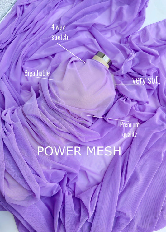 Purple power mesh fabric sold by the yard