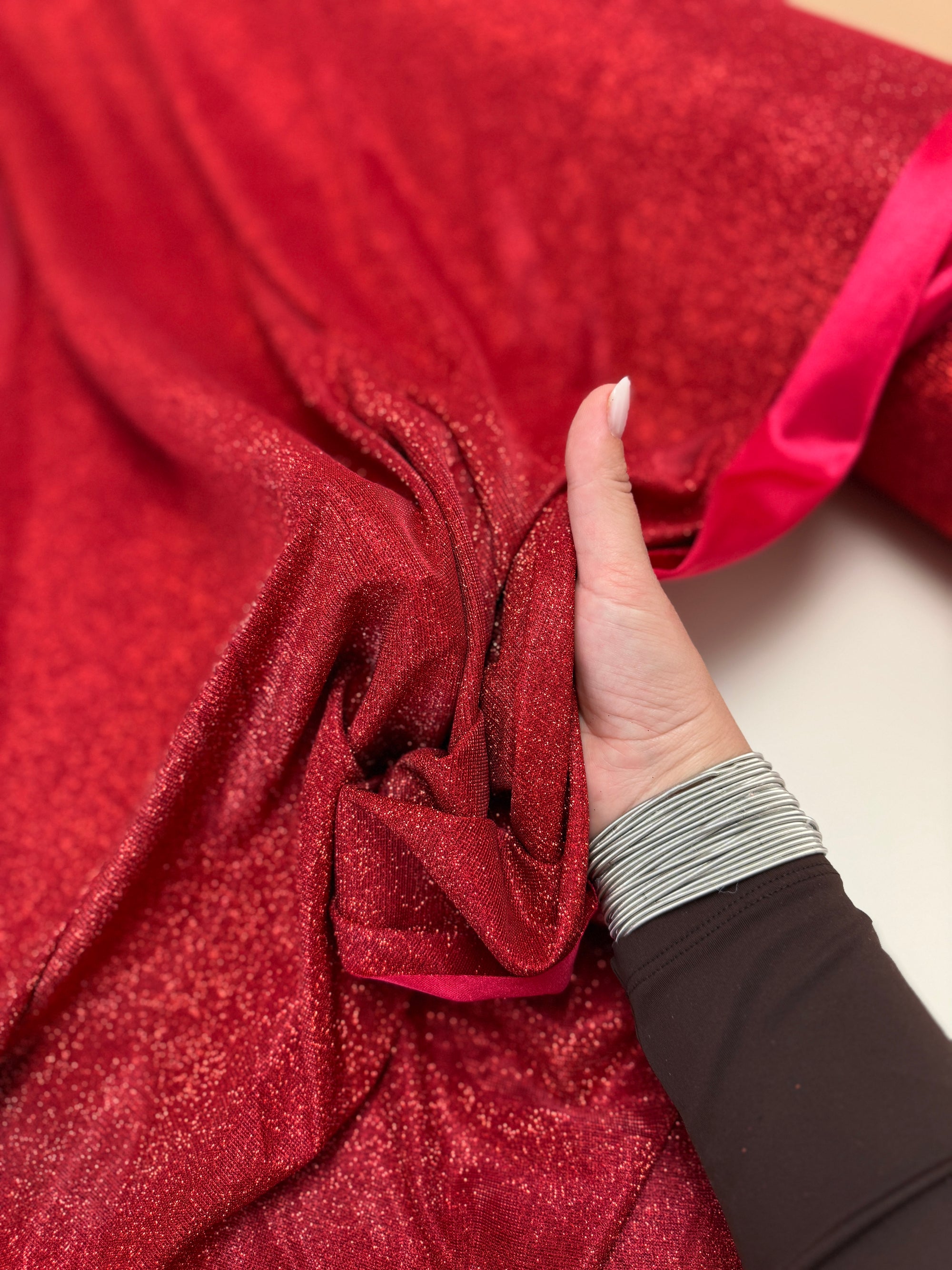 Red Burgundy Lurex Knit