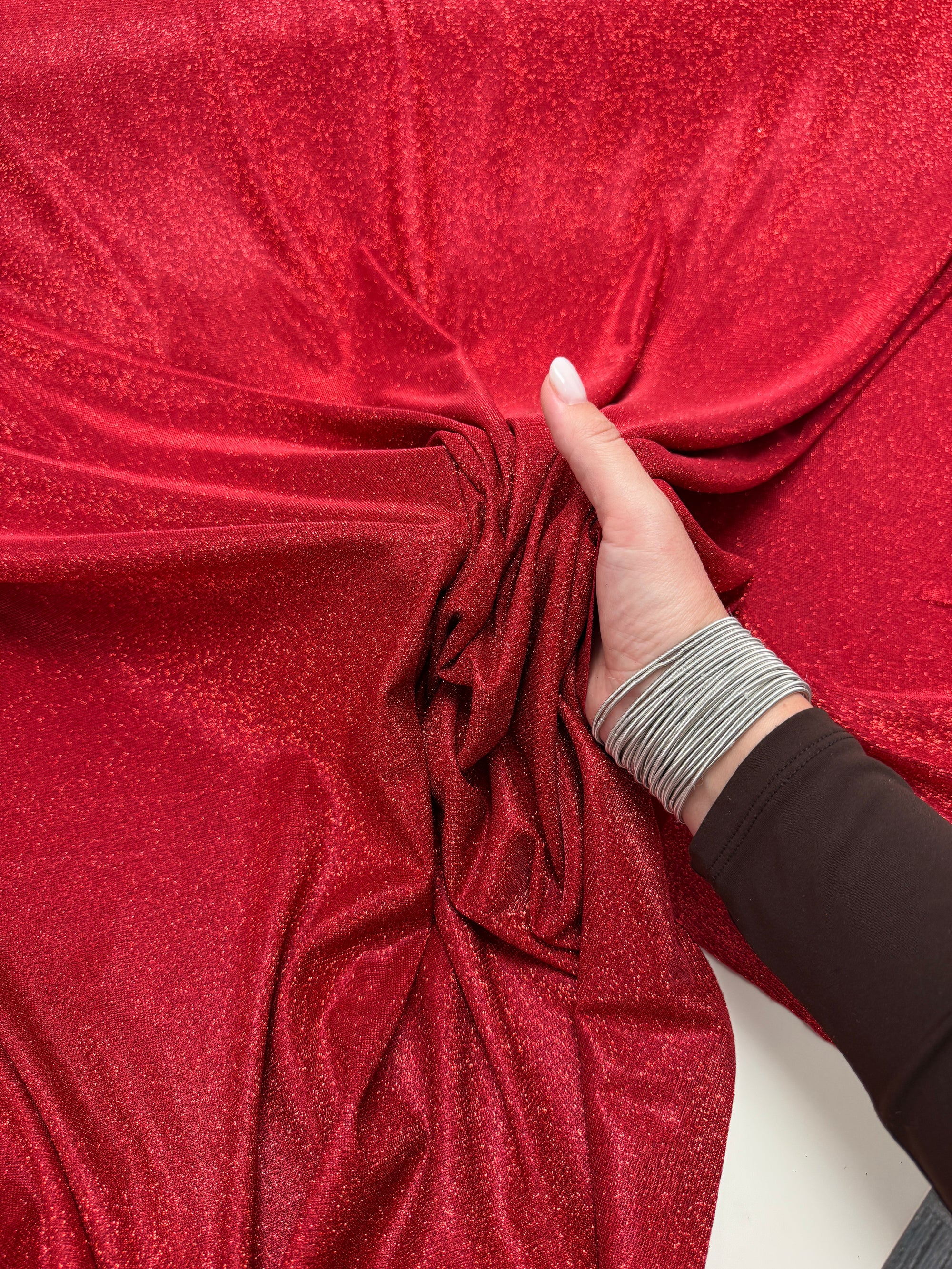 Red Burgundy Lurex Knit