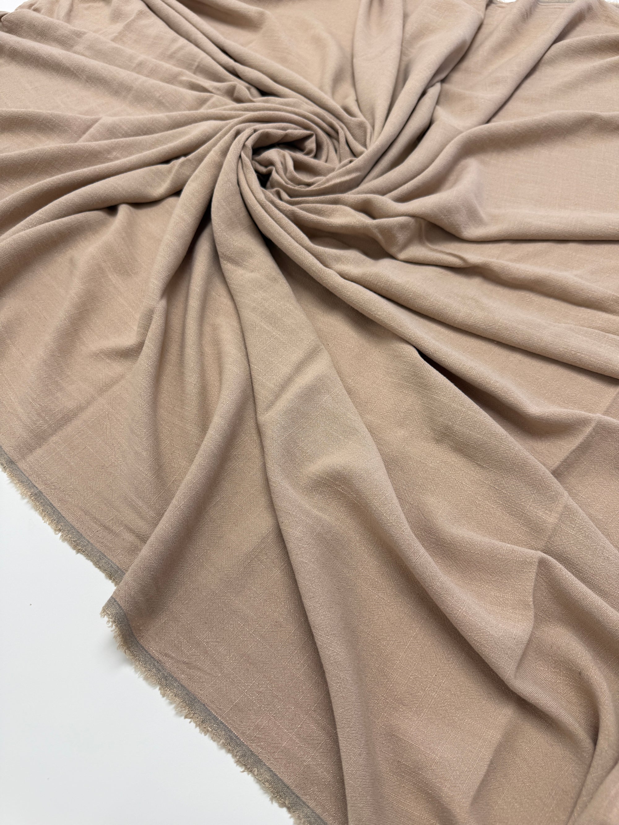 Khaki Washed Linen Rayon Fabric