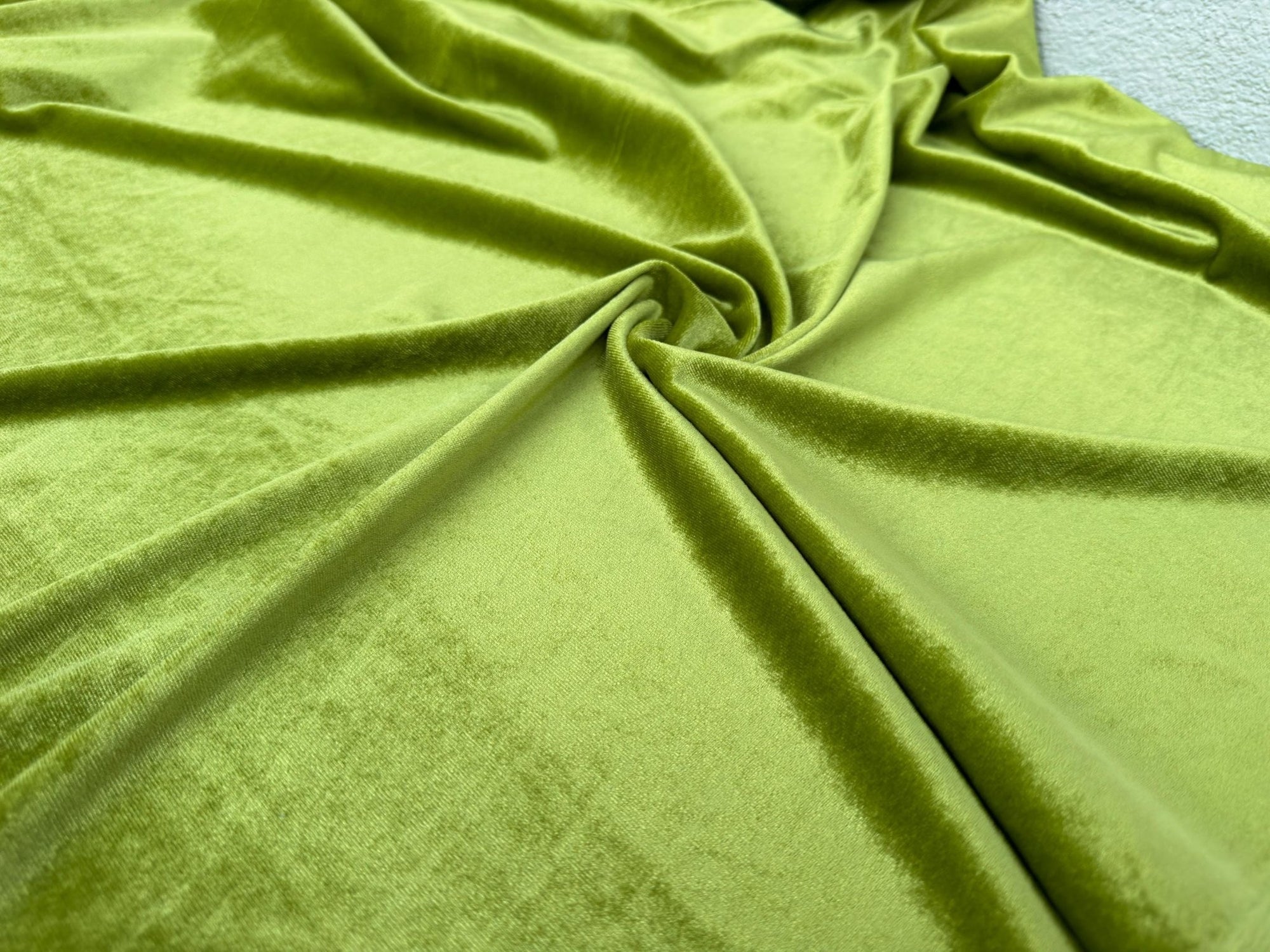 Apple Green Velvet Spandex Fabric by Yard, Luxury Green Stretch Velvet Material For Gowns, Scrunchies, Crafts Bows, Backdrops, Curtains - from Gala Textile