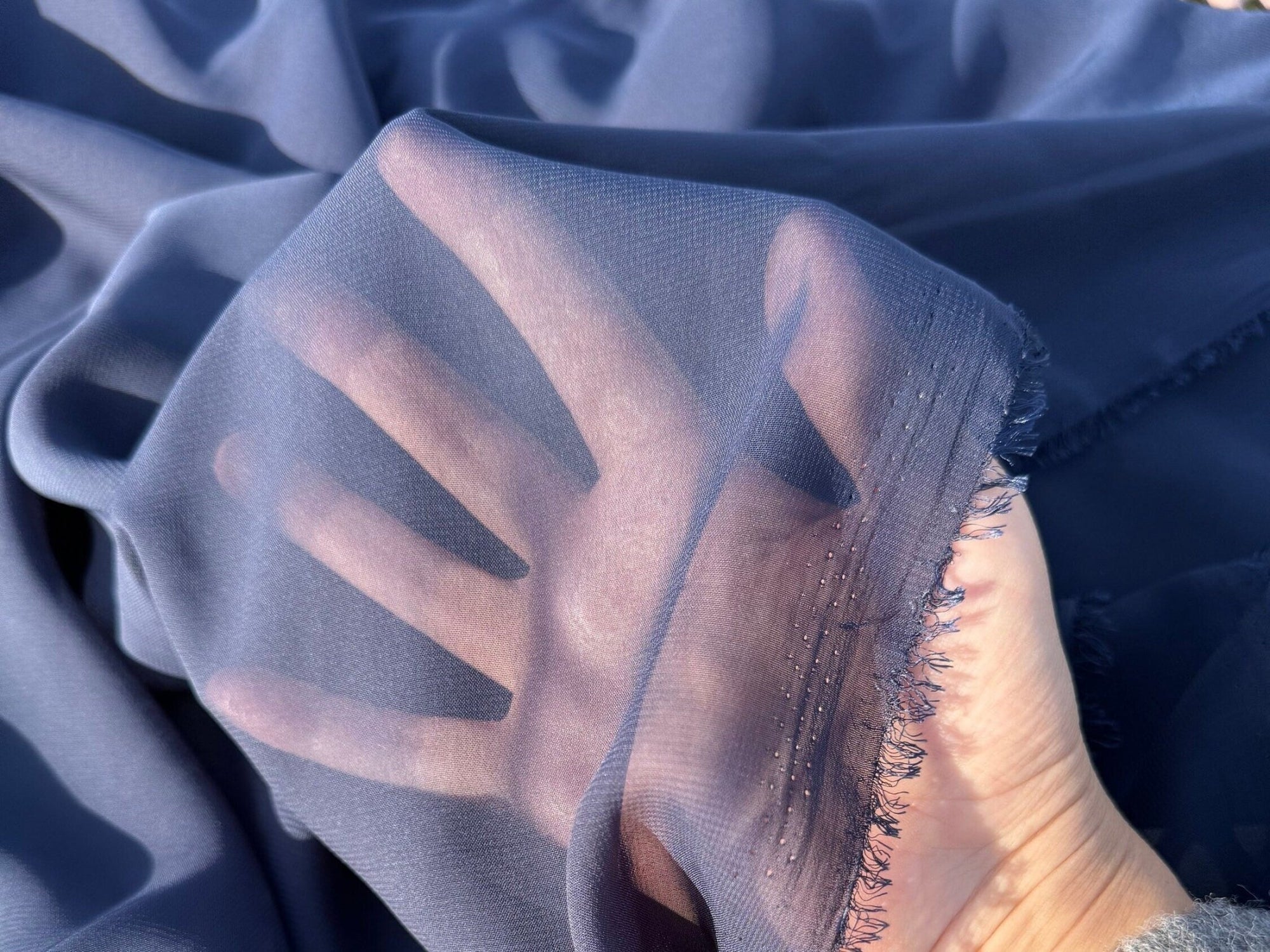 BEST PRICE Navy Blue Chiffon Fabric, Sold By Yard See Through Fabric, Navy Sheer Chiffon 60” Wide, Silky Chiffon Drape, Apparel Fabric DIY - from Gala Textile